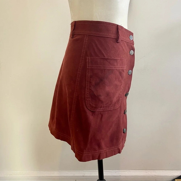 Suede Retro Mini Button Down Skirt - Picture 8 of 9